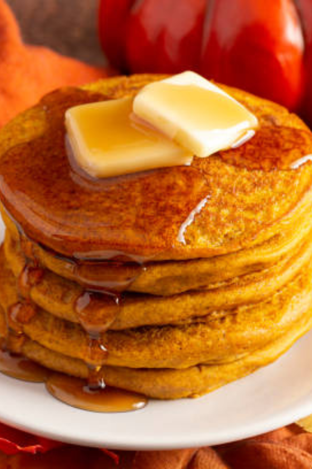 Image illustrates sourdough pumpkin spice pancakes.