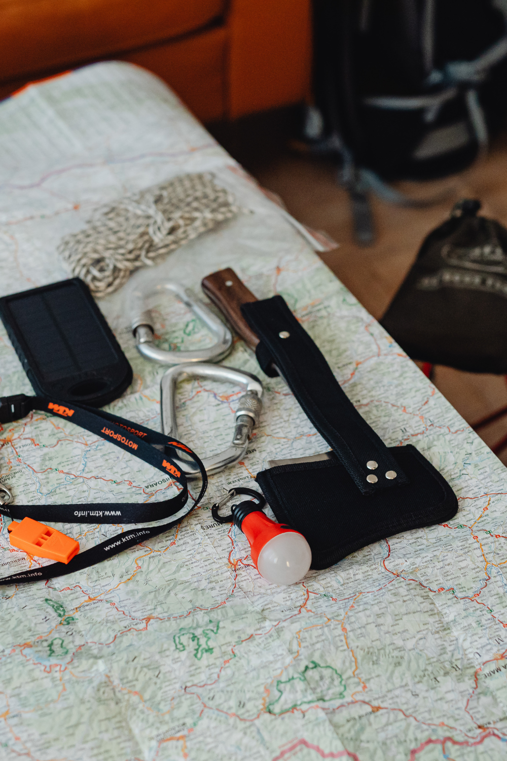 Image illustrates tools for a bug out bag.