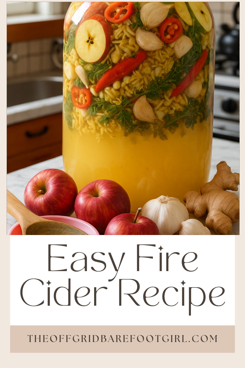 Image illustrates a Pinterest pin of fire cider.