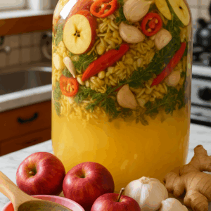 Image illustrates fire cider.