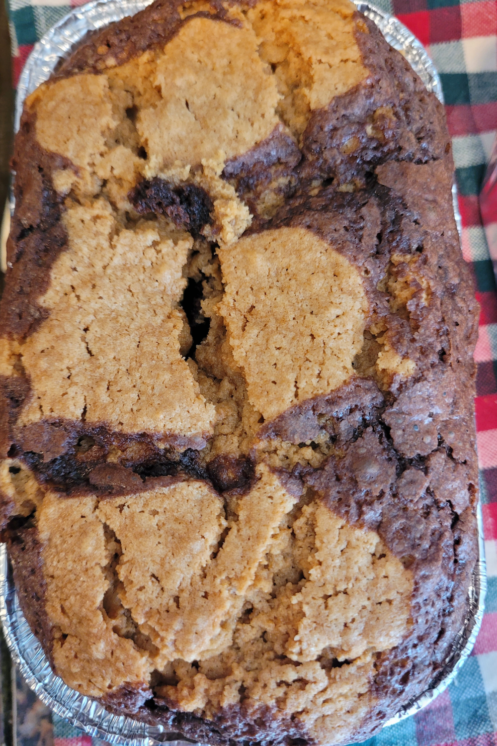 Image illustrates peanut butter brownie mini loaves.