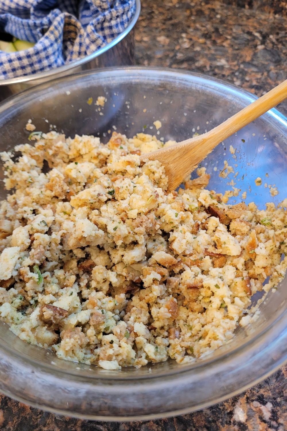 Image illustrates stuffing for zucchini casserole.