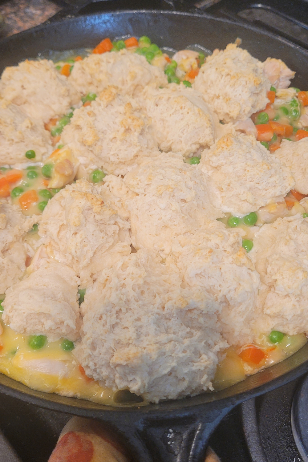 Image illustrates chicken cobbler.