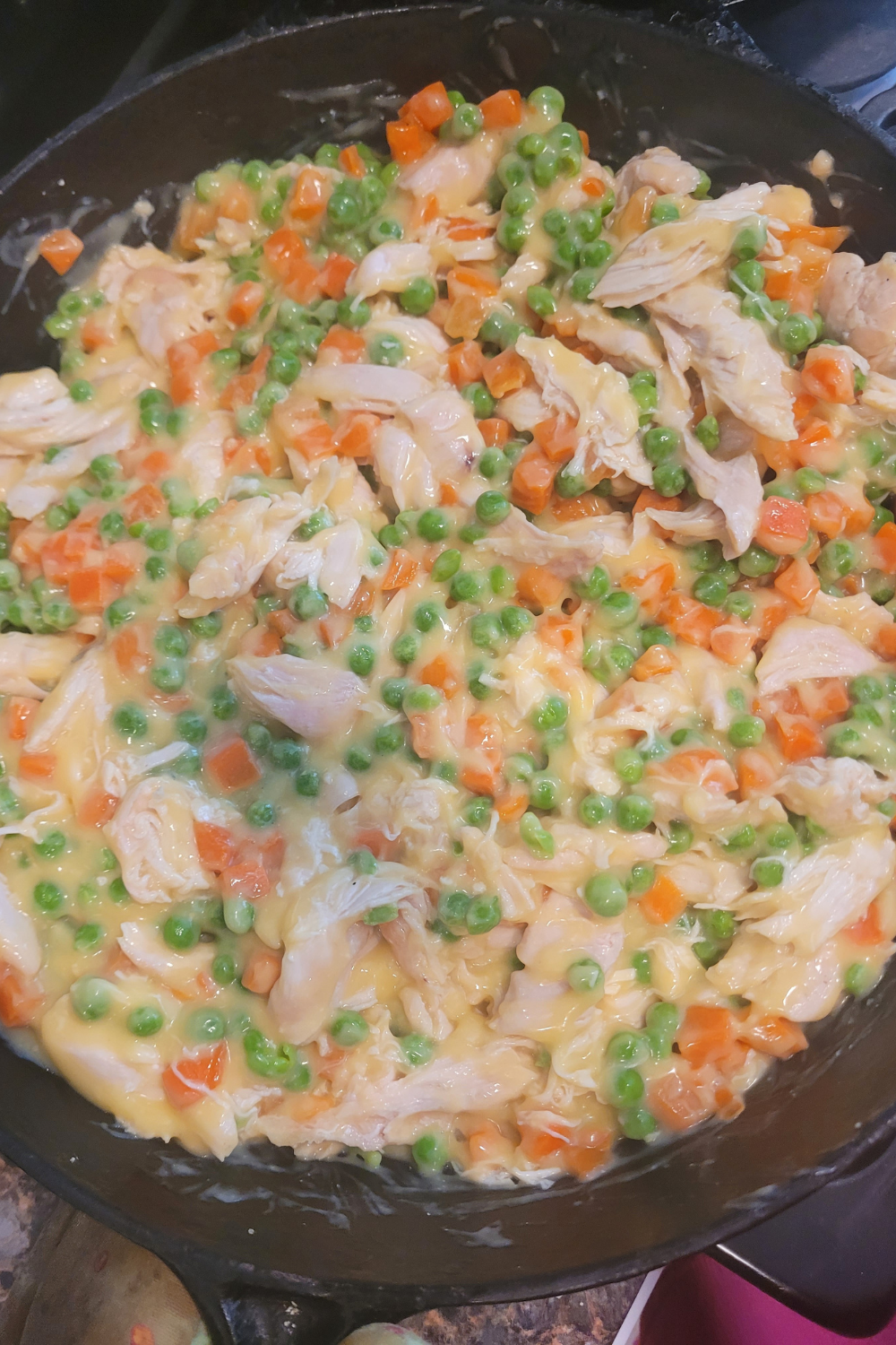 Image illustrates chicken cobbler.