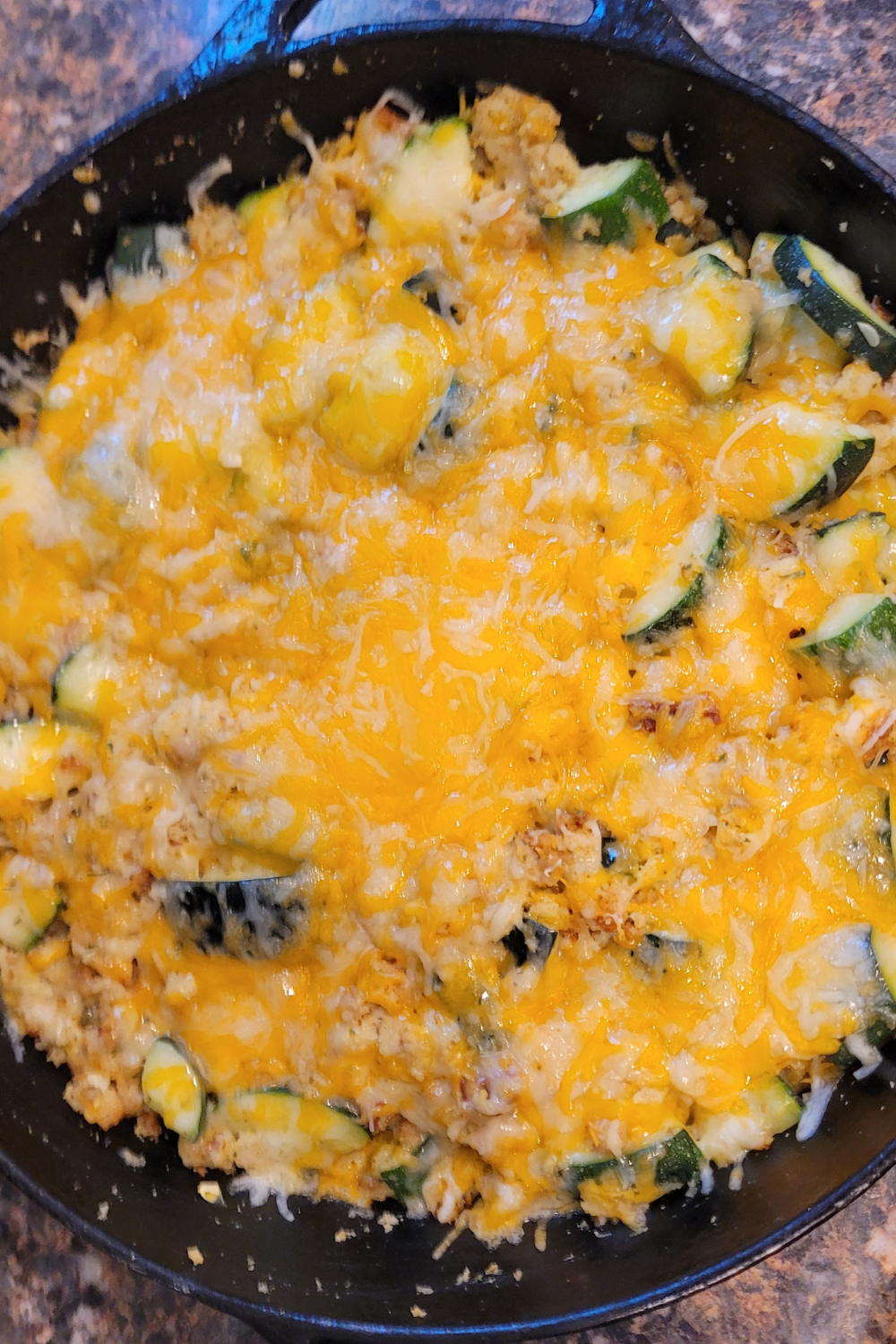 Image illustrates zucchini casserole.