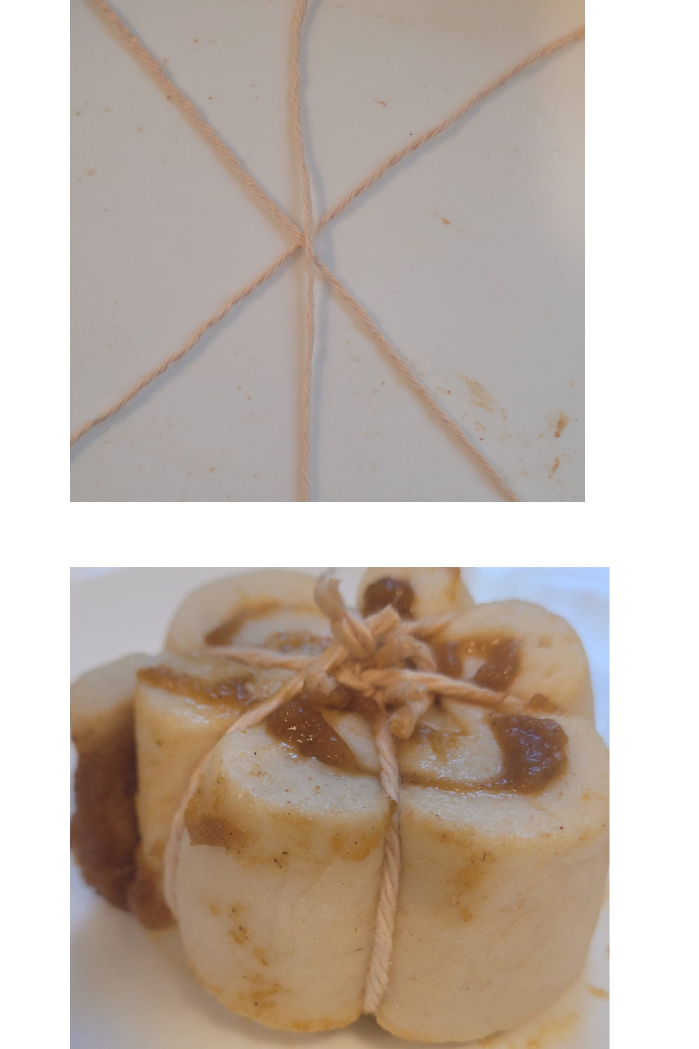 Image illustrates sourdough pumpkin shaped cinnamon rolls.