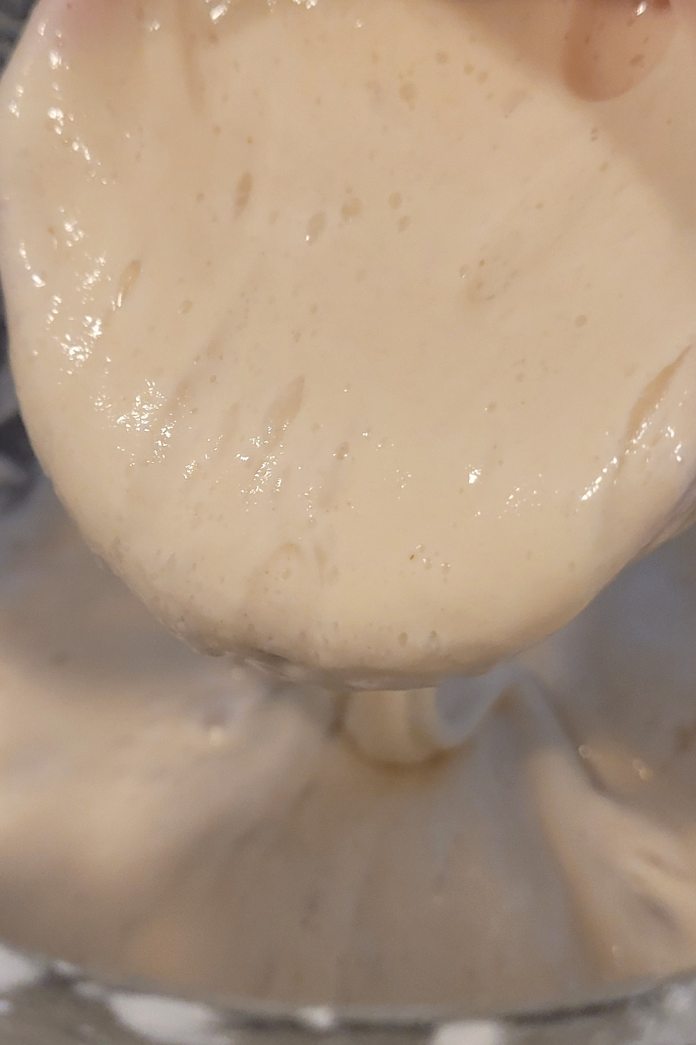 Image illustrates sourdough starter for sourdough pumpkin shaped cinnamon rolls.