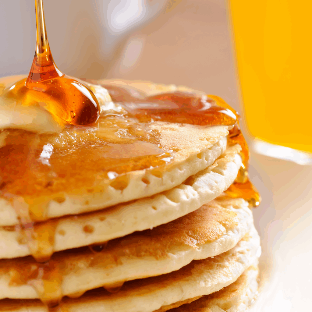 Image illustrates sourdough buttermilk pancakes.