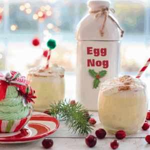 Image illustrates traditional holiday drinks.