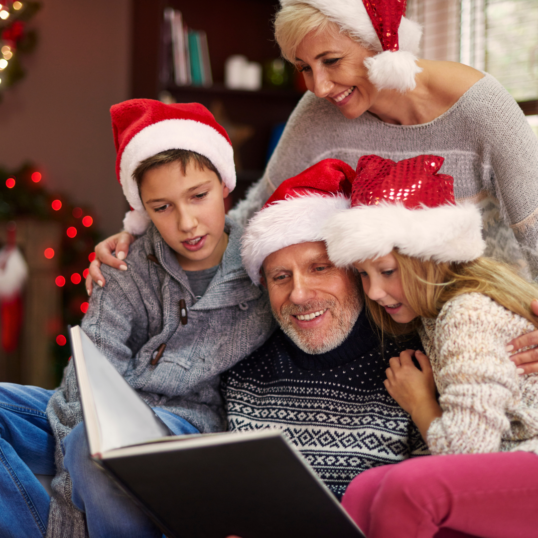 Image illustrates old-fashioned holiday traditions.