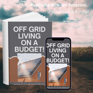 Image illustrates Off Grid Living on a Budget book by The Off Grid Barefoot Girl.