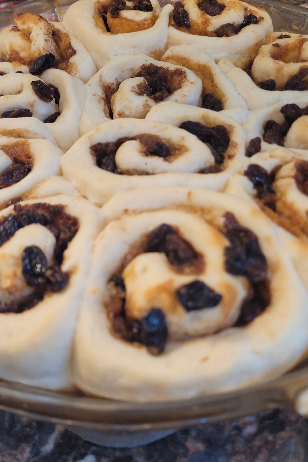 Image illustrates cinnamon raisin rolls.