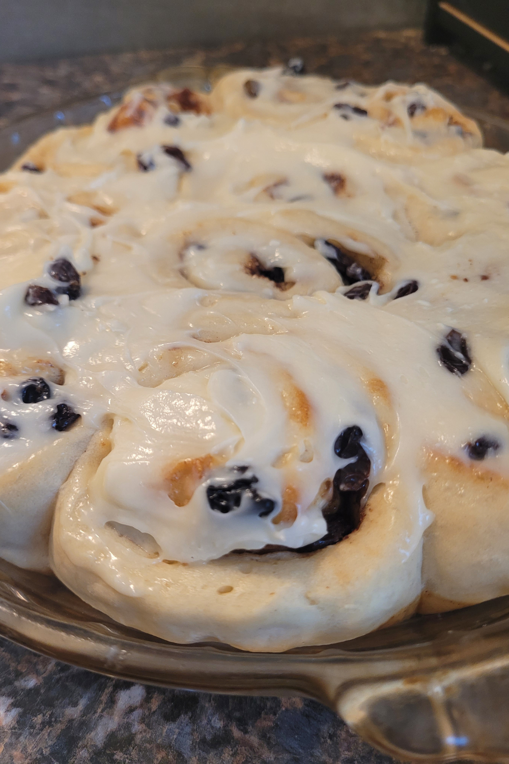 Image illstrates cinnamon raisin rolls.