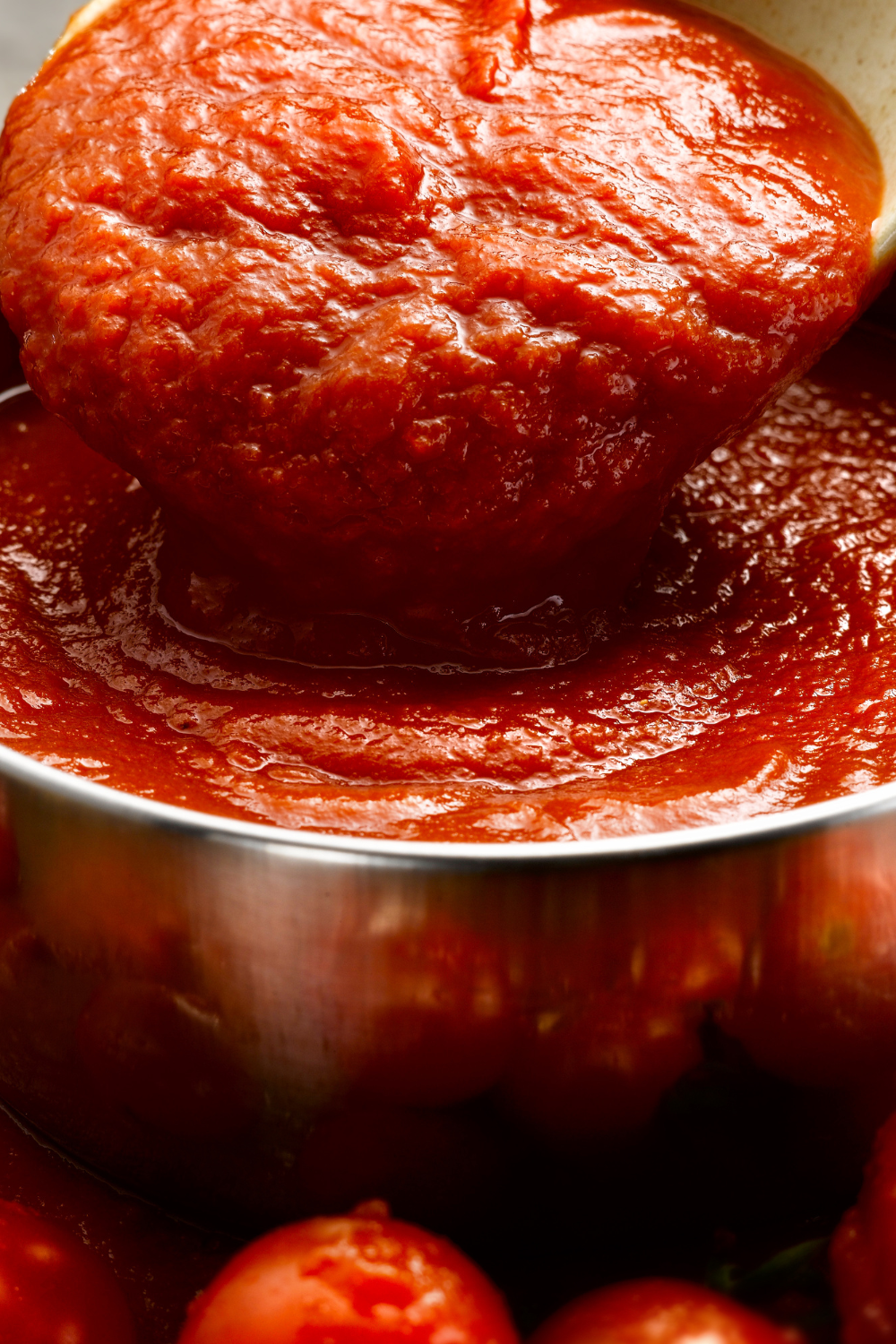 Image illustrates homemade tomato soup.