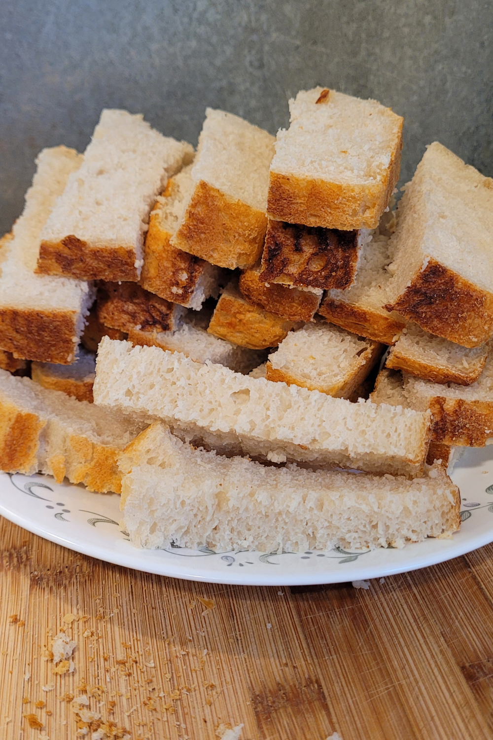 Image illustrates homemade French toast sticks.