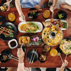 Image illustrates dinner for how to feed your family during the government shutdown.