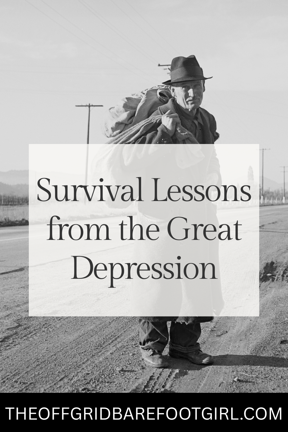 Image illustrates a Pinterest pin of survival lessons from the Great Depression.