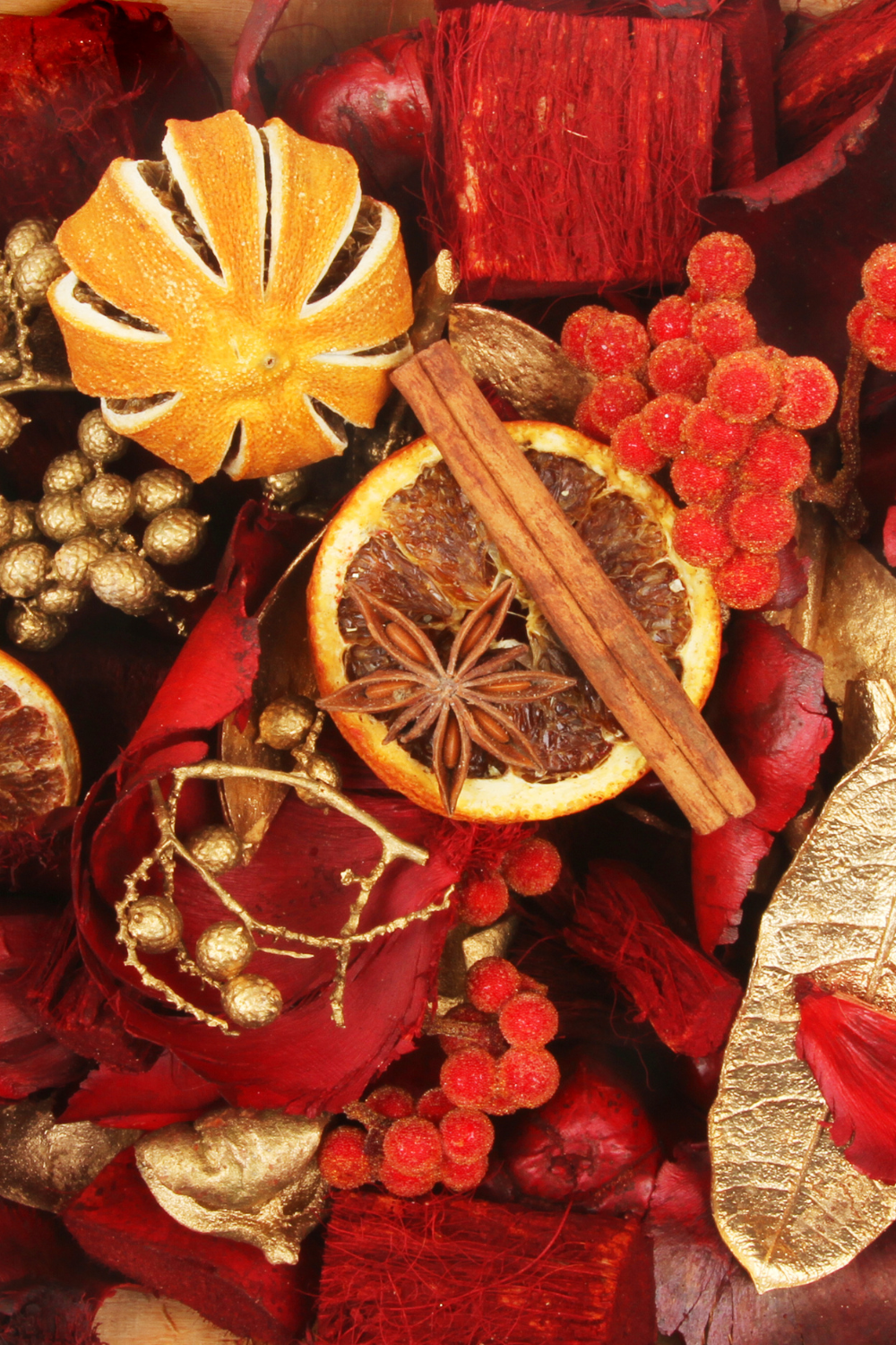 Image illustrates Christmas potpourri for handmade Christmas gifts.