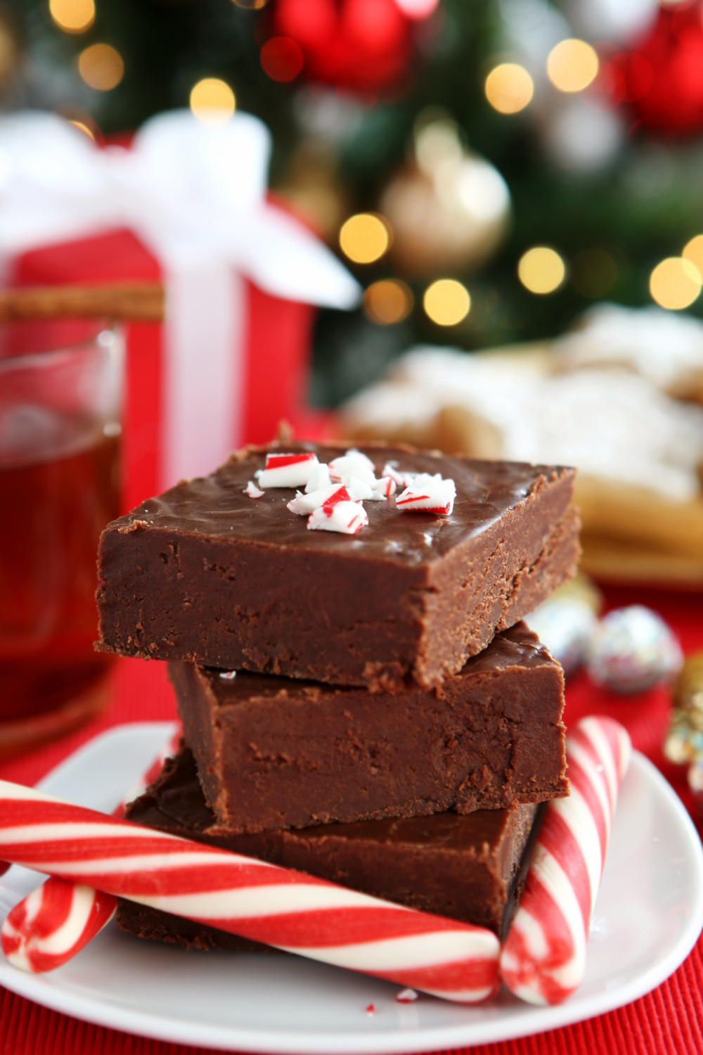 Image illustrates fudge for handmade Christmas gifts.
