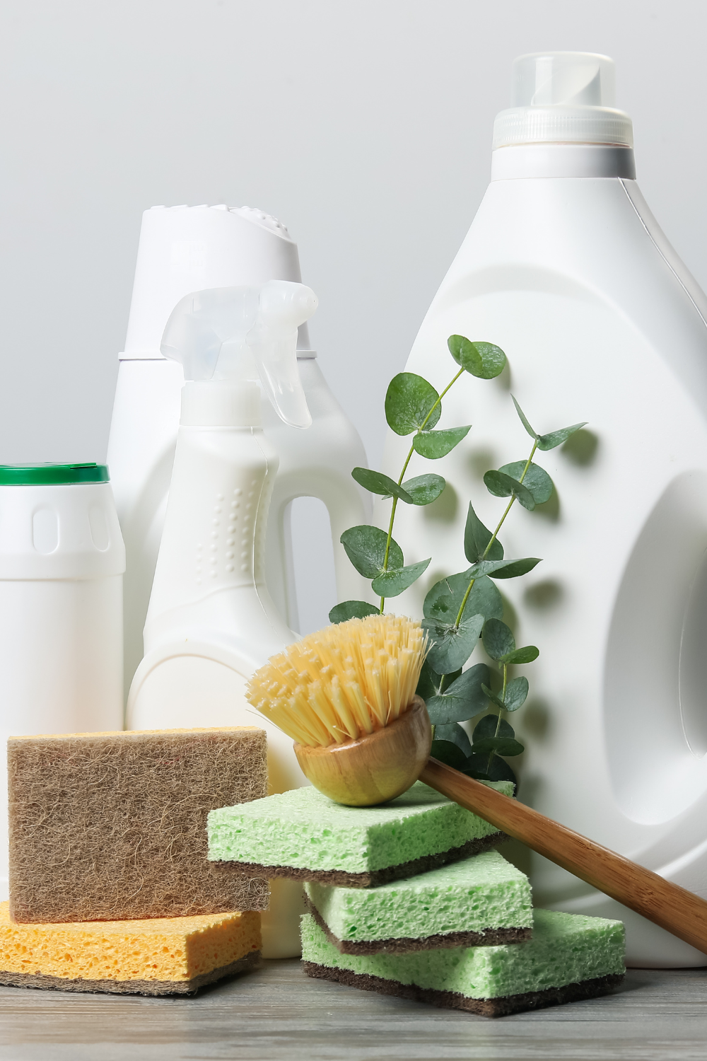 Image illustrates products for an eco-friendly household.