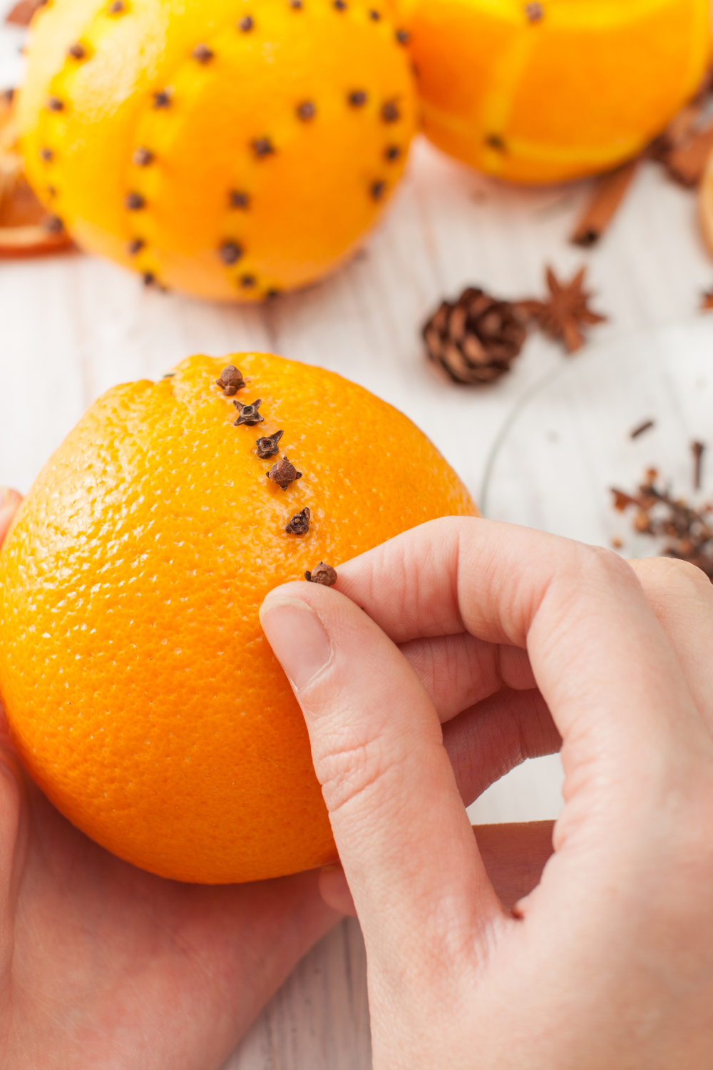 Image illustrates pomanders for handmade Christmas gifts.
