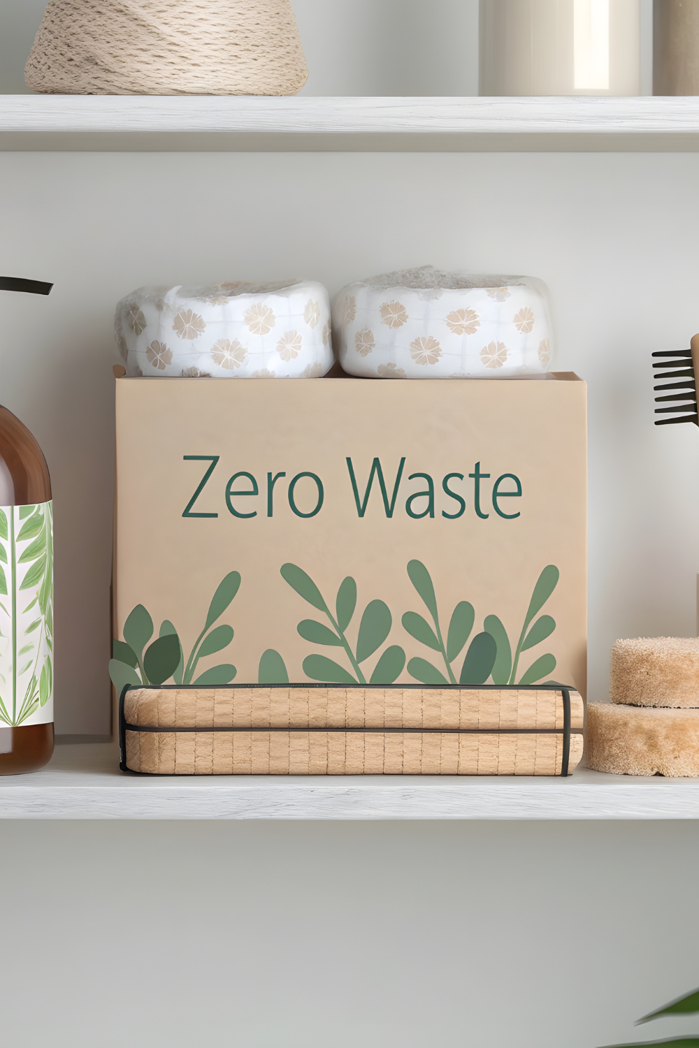 Image illustrates products for an eco-friendly household.