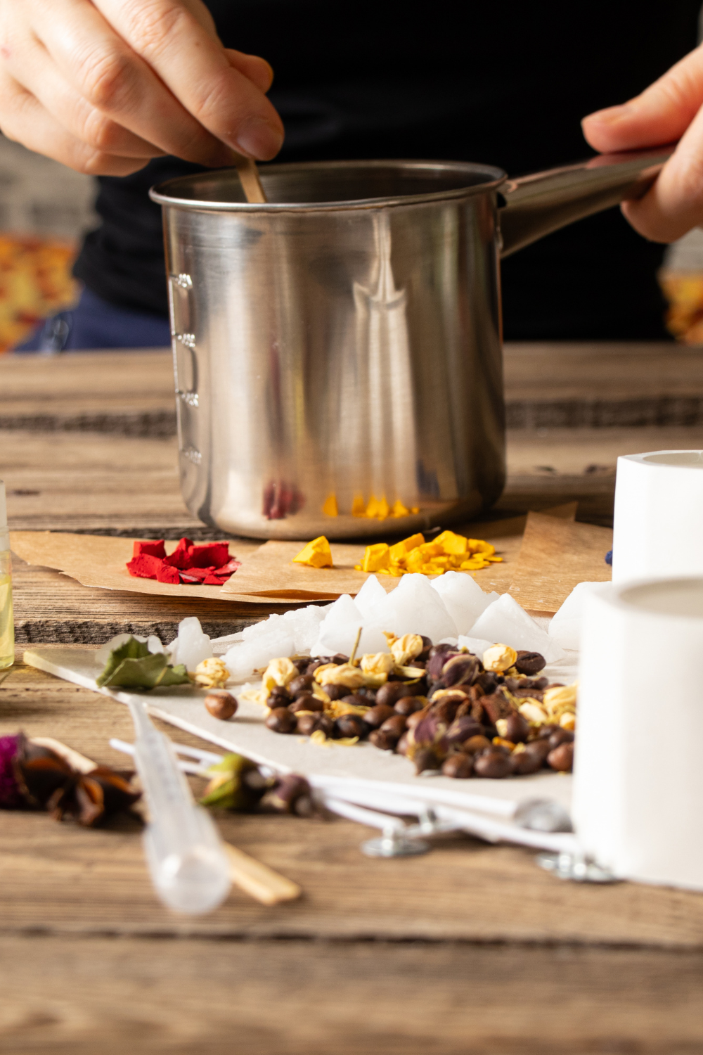 Image illustrates candle making kits for how to make candles.