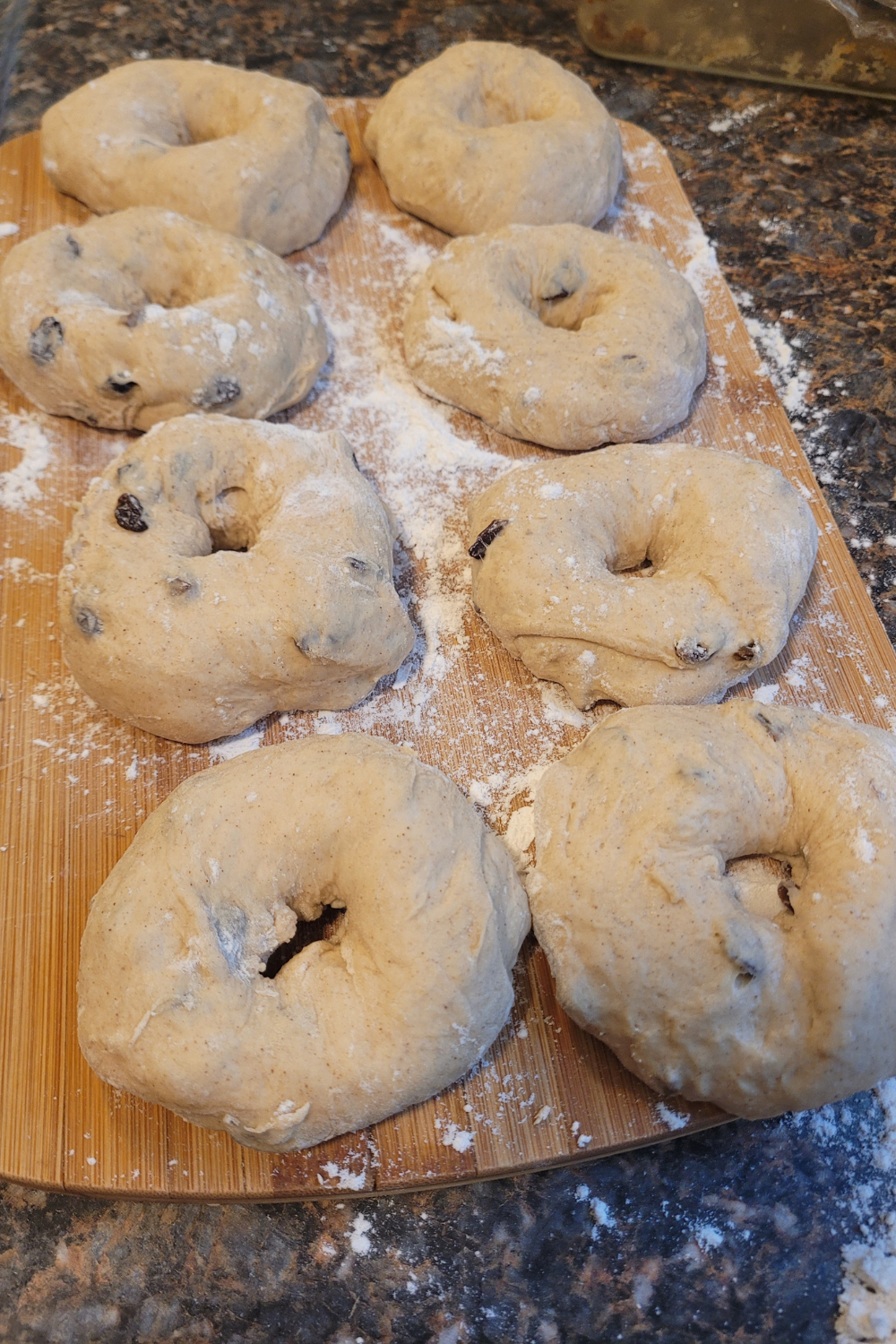 Image illustrates cinnamon raisin bagels.
