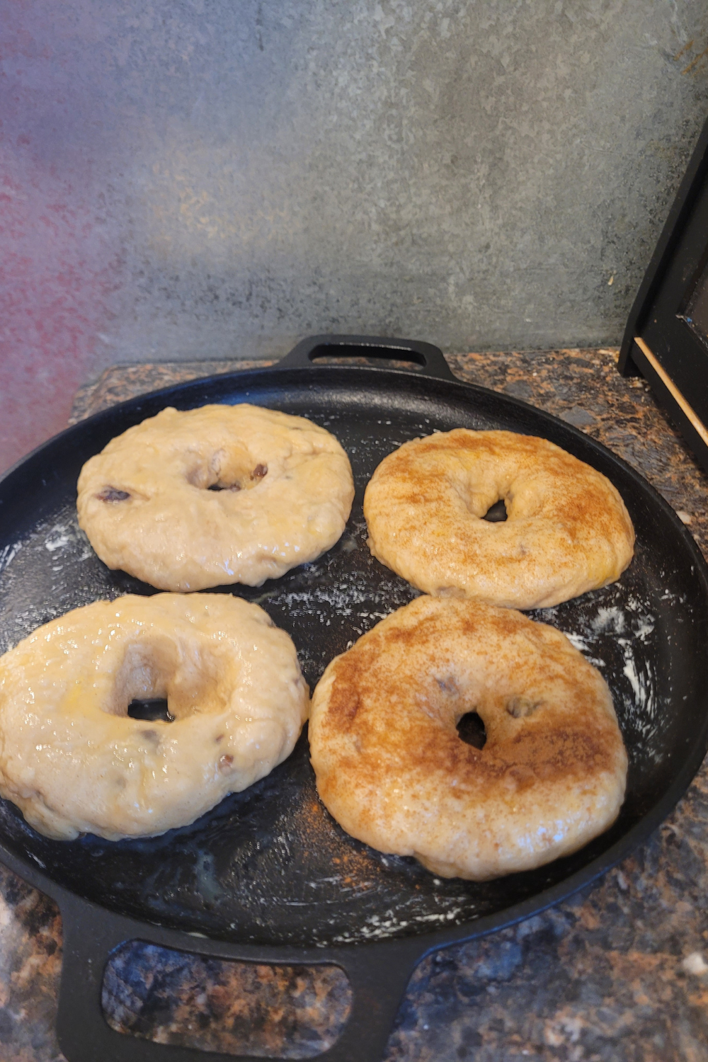 Image illustrates cinnamon raisin bagels.