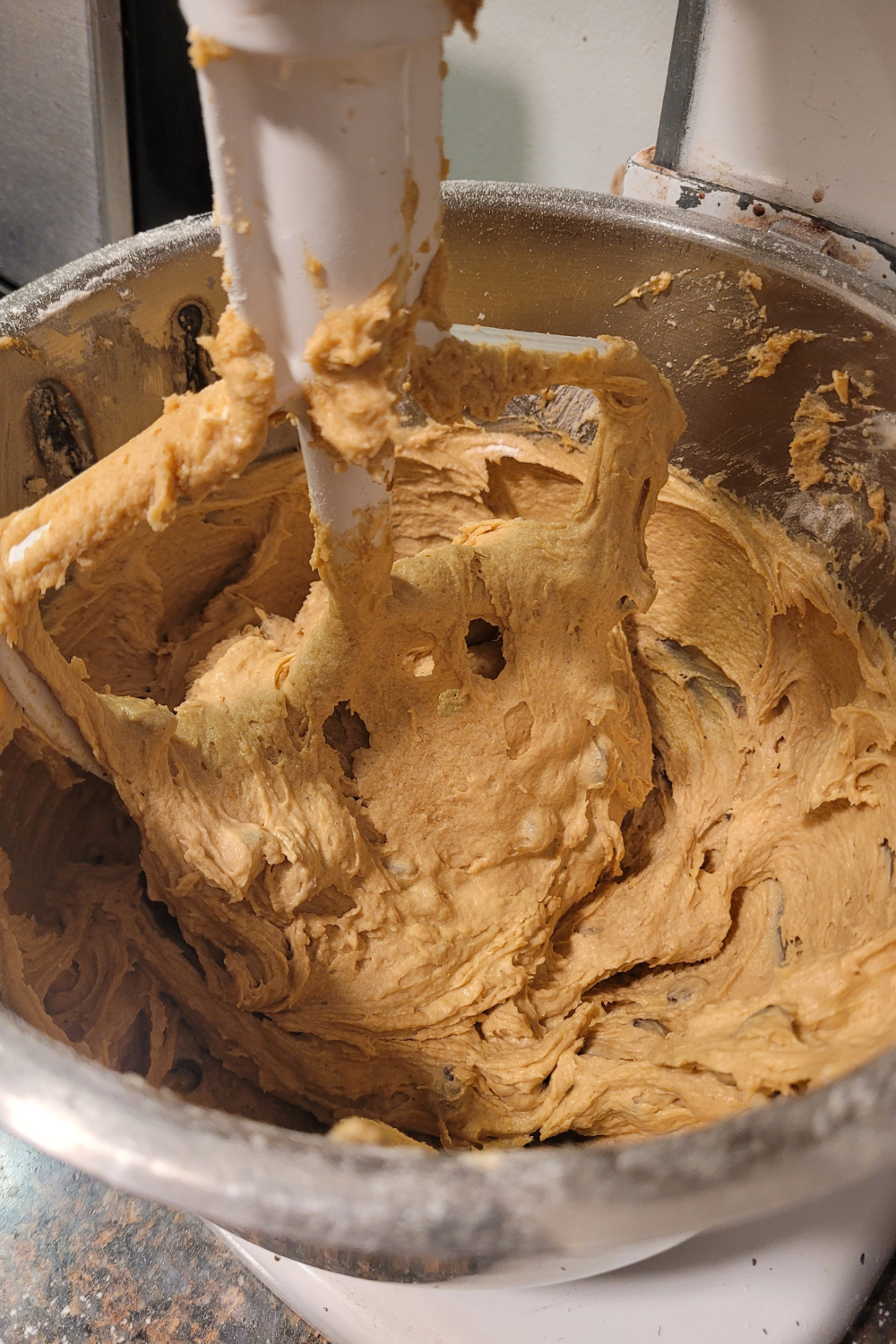 Image illustrates sourdough pumpkin chocolate chip cookies.