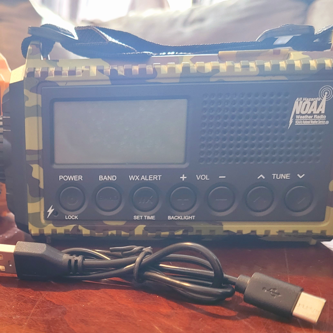 Image illustrates hand crank radios.