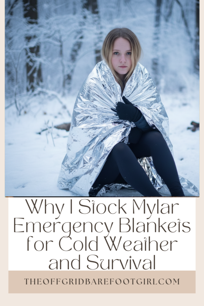 Image illustrates Mylar emergency blankets.