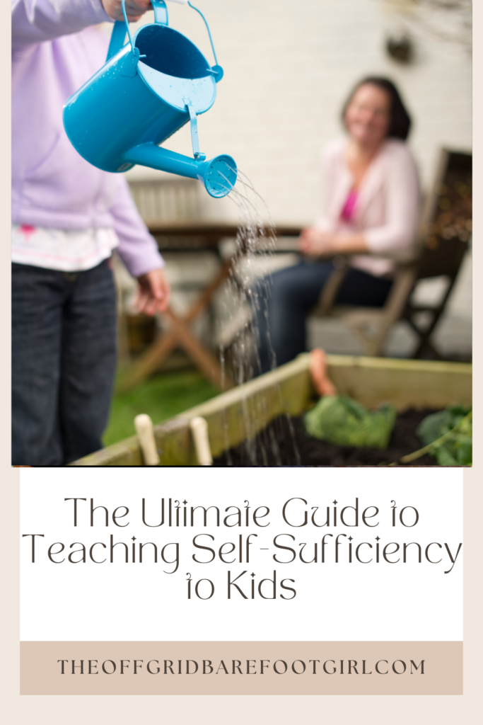 Image illustrates teaching self-sufficiency to kids.
