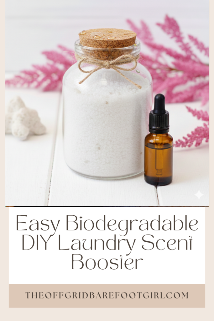 Image illustrates DIY biodegradable laundry scent booster.