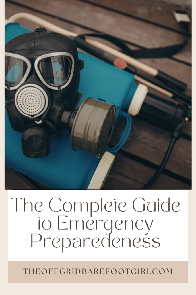 Image illustrates prepper gear or emergency preparedness.
