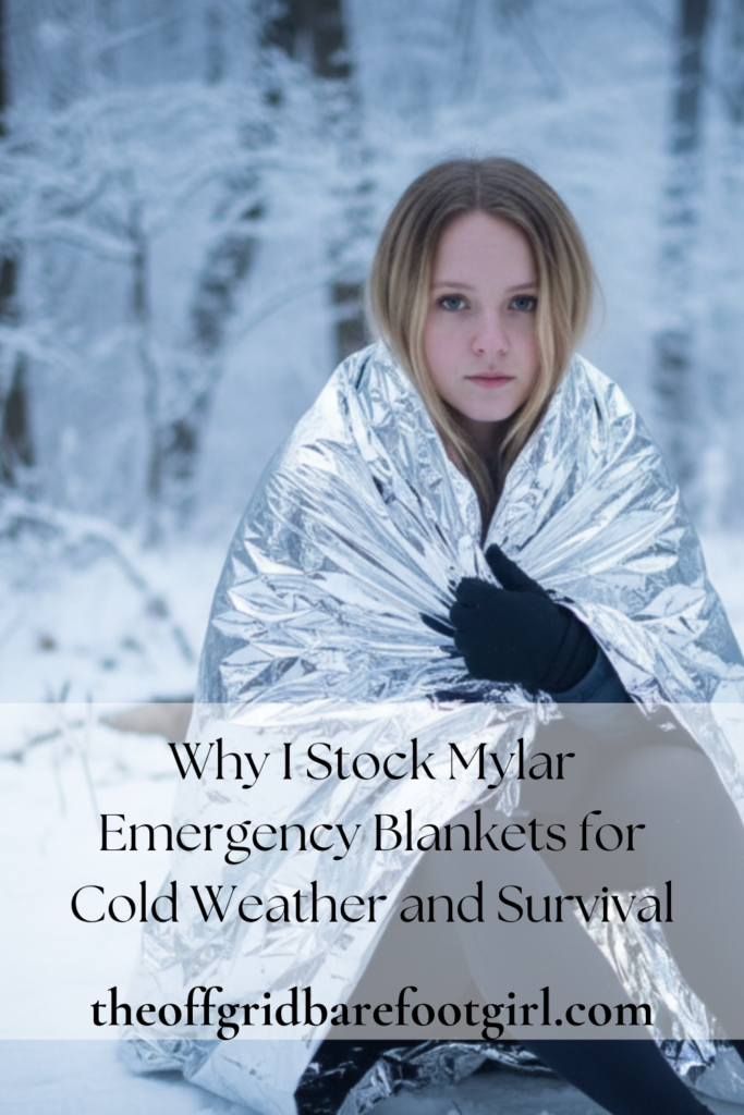 Image illustrates Mylar emergency blankets.