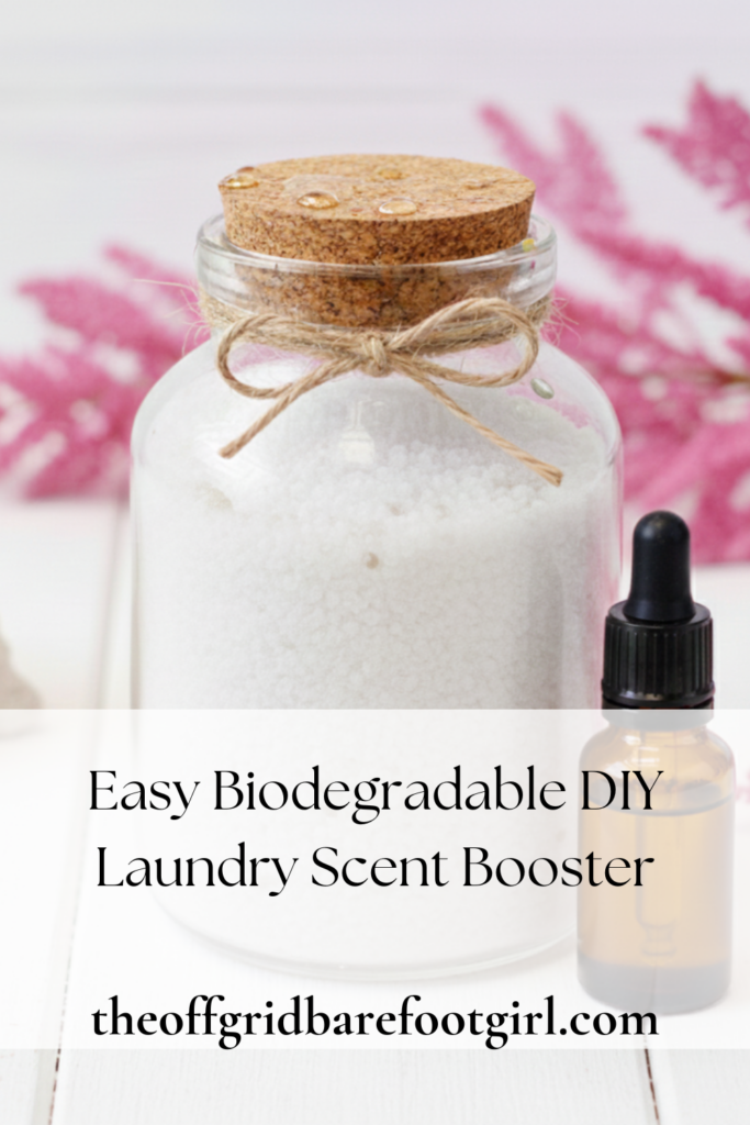 Image illustrates DIY biodegradable laundry scent booster.