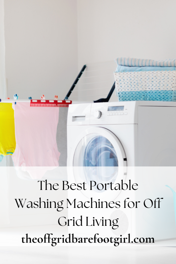 Image illlustrates portable washing machines.