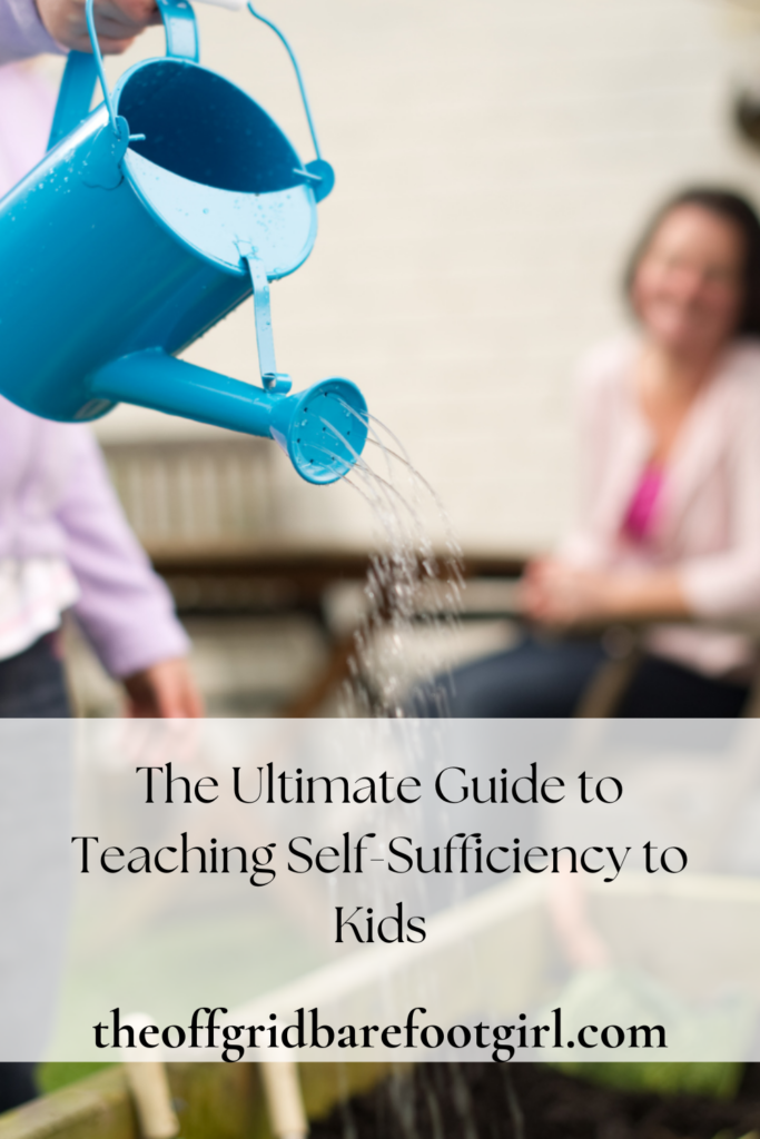 Image illustrates teaching self-sufficiency to kids.