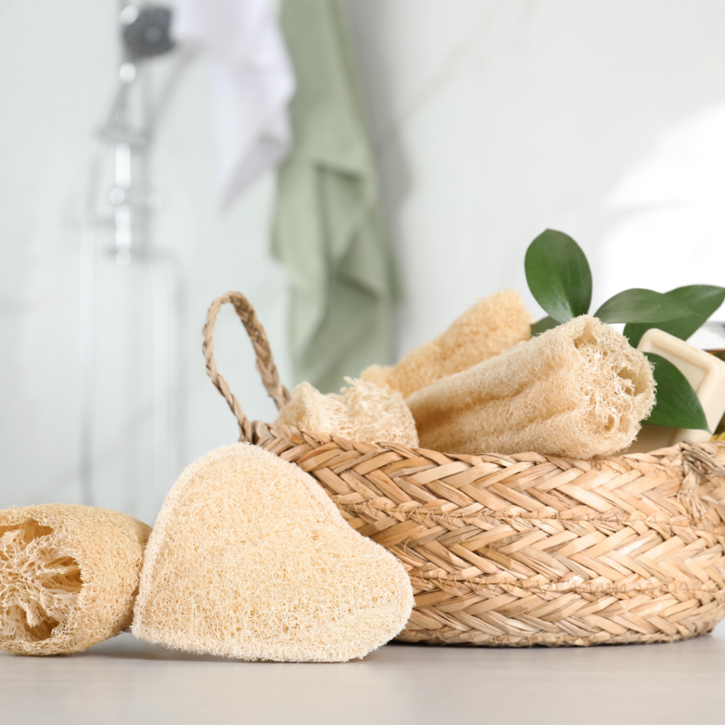 Image illustrates natural loofah sponges.