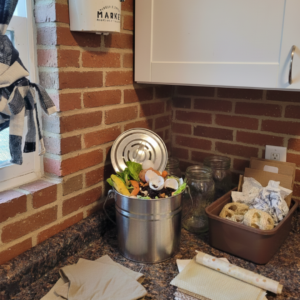 Image illustrates an eco-friendly kitchen.