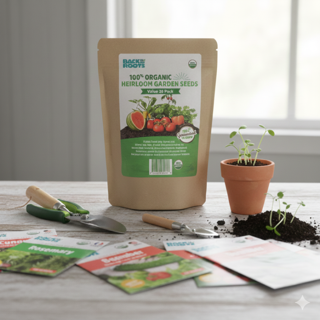 Image illustrates Back to the Roots Seed Collection.