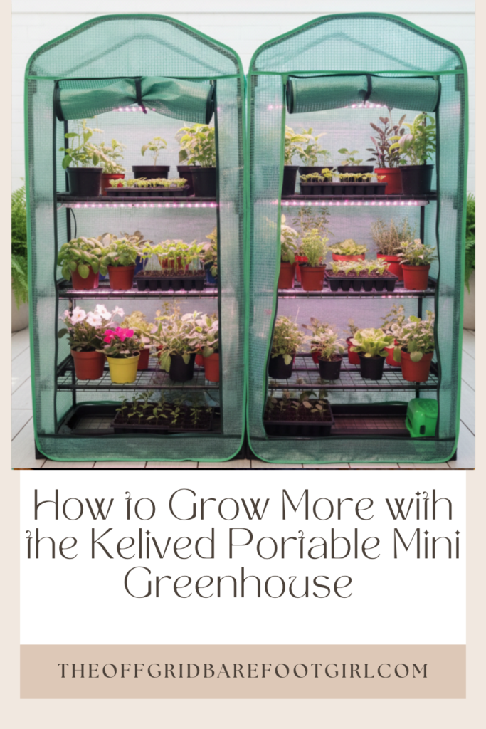 Image illustrates portable mini greenhouse.