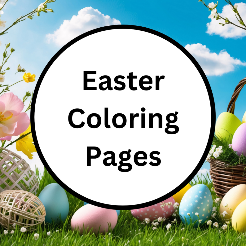 Image illustrates free Easter coloring pages for kids from The Off Grid Barefoot Girl.